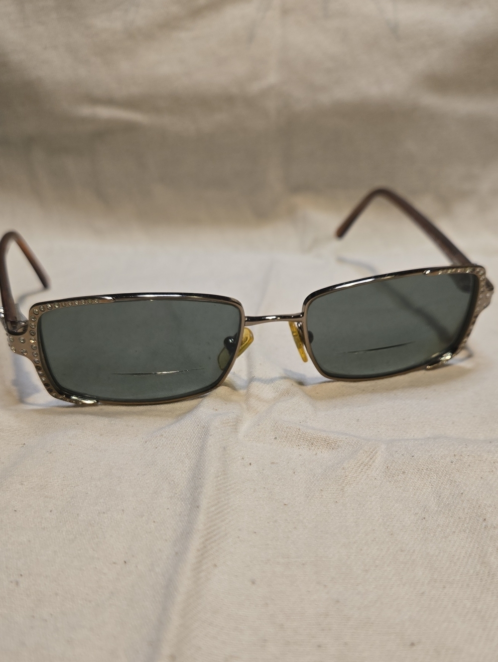 Versace MOD 1023-B Rhinestone Eyeglass Frames Brown Y2K Medusa 51-16-135